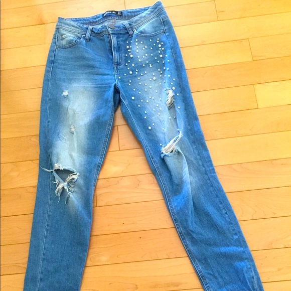 Denim - free with $20 purchase***Ripped Jeans with pearls